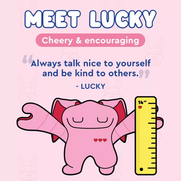 BUMPAS "Lucky" Weighted Plush Toy to Help Sleep, Stress, Anxiety - Pink/Magenta - Picture 10 of 13